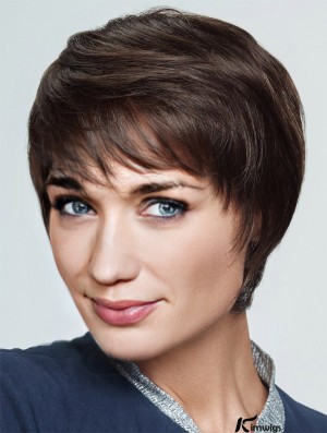 Hair Wigs Brown Cropped Straight Boycuts Wigs