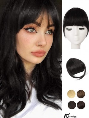 Human Hair 100% Real Hair Fringe Extensions Clip in French Bangs Fringe with Temples Clip on Fringe Bangs