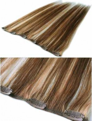 Good Brown Straight Remy Real Hair Clip In Hair Extensions