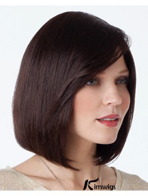 Beautiful Bob Wigs With Capless Auburn Color Chin Length With Full Bangs