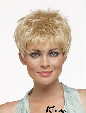 Cropped Boycuts Straight Blonde Online Synthetic Wigs