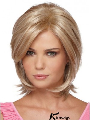 Chin Length Bobs Straight Blonde Modern Synthetic Wigs