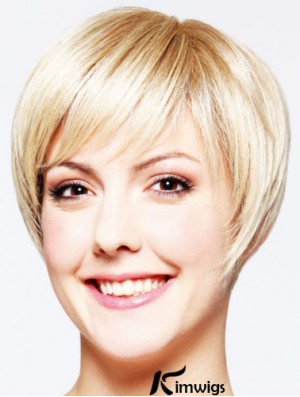 Hairstyles 8 inch Straight Blonde Layered Short Wigs