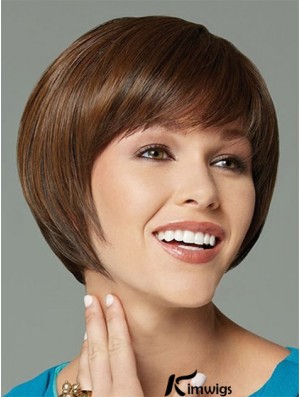 Short Bobs Straight Brown Top Synthetic Wigs