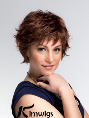 Short Wavy Capless Layered 8 inch Sleek Synthetic Wigs