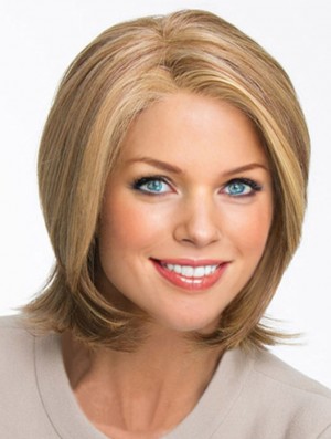 Good Brown Chin Length Layered Wavy Glueless Lace Front Wigs