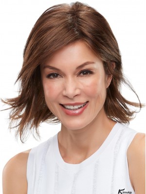 Auburn Without Bangs Straight 12 inch Chin Length Monofilament Fibre Wigs