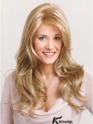 Wavy Layered Long Blonde No-Fuss Lace Front Wigs