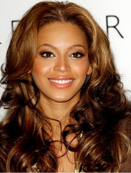 Brown Long Curly Without Bangs Lace Front 22 Inch Beyonce Wigs