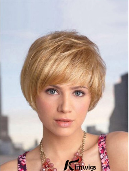 Capless Short Straight Blonde Designed Bob Wigs