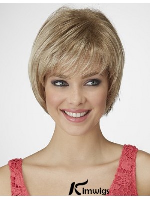 Straight Chin Length Blonde 9 inch Capless Beautiful Bob Wigs