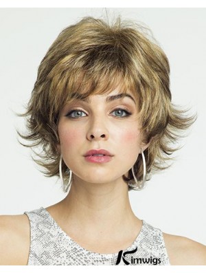 8 inch Affordable Curly Layered Blonde Short Wigs