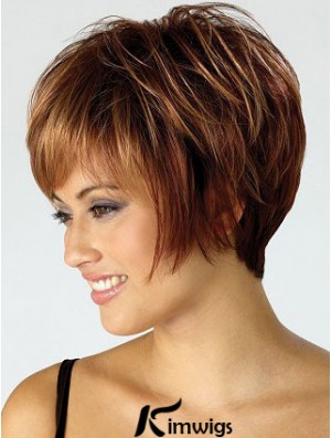 Bobs Straight Auburn Capless Best Short Wigs