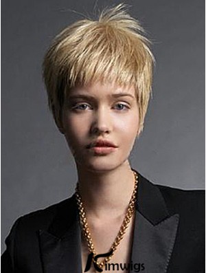 Boycuts Straight Blonde Capless Fabulous Short Wigs