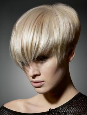 Boycuts Straight Blonde Capless Flexibility Short Wigs