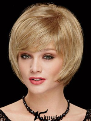 Chin Length Bobs 8 inch Straight Blonde Medium Wigs