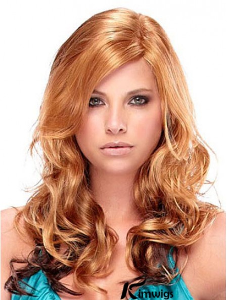 Fashion Auburn Curly With Bangs Capless Long Wigs