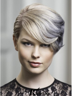 Lace Front Grey Short Wavy 8 inch Discount Fashion Wigs