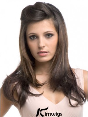 Long Wavy Brown Cheapest Synthetic Half Wigs