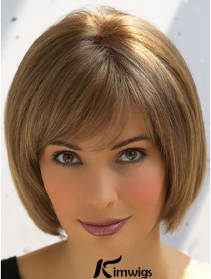 Trendy Brown Remy Real Hair Straight Hair Wigs Online