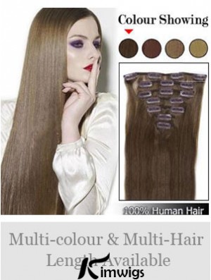 Best Brown Straight Remy Real Hair Clip In Hair Extensions