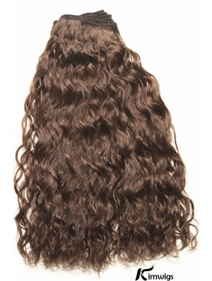 Curly Remy Real Hair Brown Top Weft Extensions