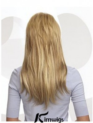 Cheap Blonde Straight Remy Real Hair Clip In Hair Extensions