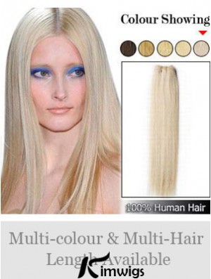 Straight Remy Real Hair Blonde Exquisite Weft Extensions