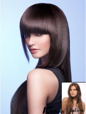 Remy Real Hair Auburn Clip In Fringe